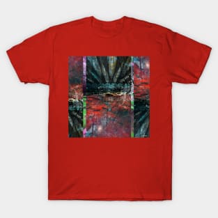 crimson city in ecopop landscape jungle collage T-Shirt